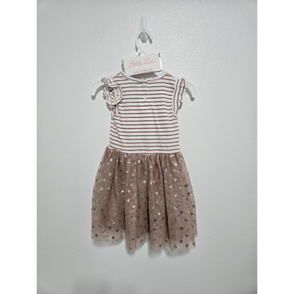 Little Lass Girls Outfit Set Dress & Jacket Size 5‎ Hearts Faux Leather - Picture 7 of 8